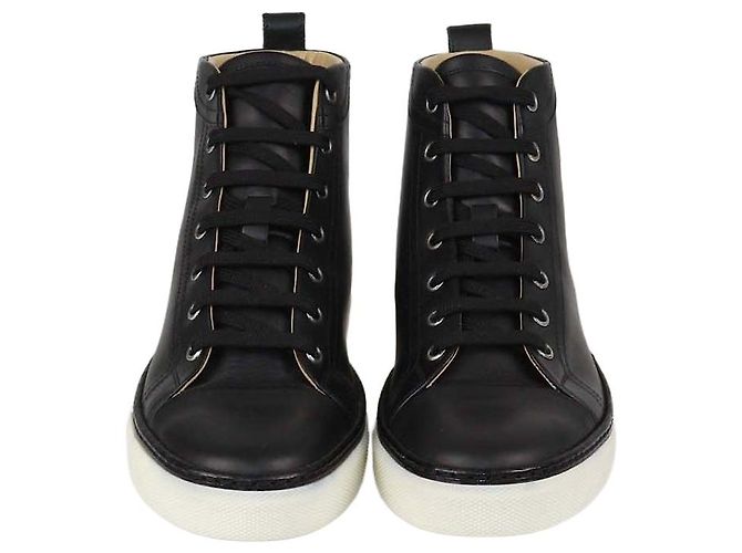 Hermès Hermes Jimmy High Top Sneaker aus schwarzem Leder
