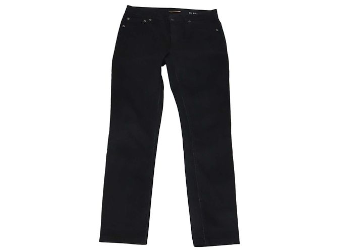 Vaqueros rectos de algodón negro Saint Laurent