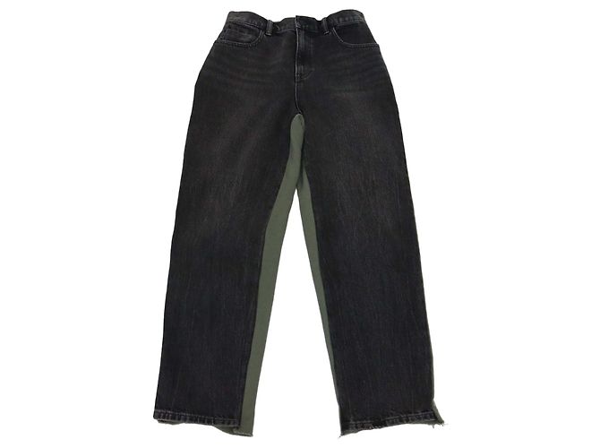 Alexander Wang Pantalones híbridos sweatpants jeans Gris/Verde de algodón