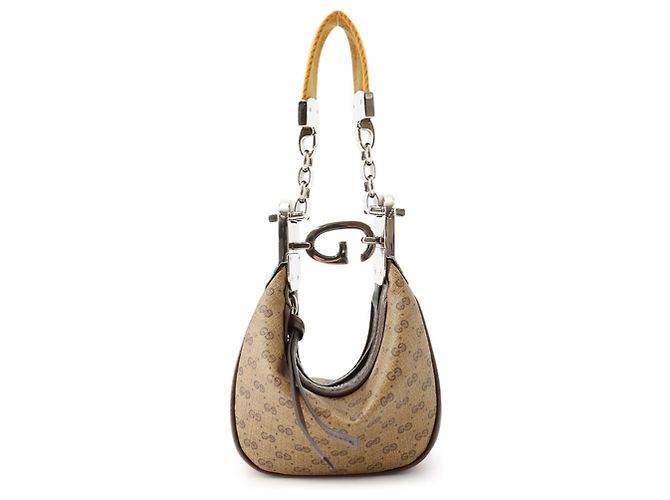 Bolsa de mão mini em couro Gucci Micro GG Attache Marrom