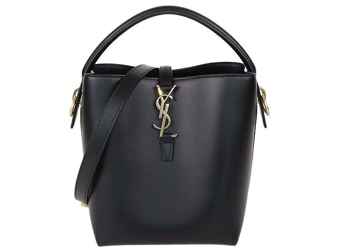 Saint Laurent Borsa Secchiello Small Le 37 in pelle nera Nero