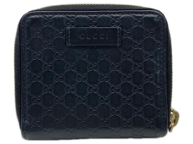 Carteira compacta bi-fold GUCCI MicroGuccissima Preto