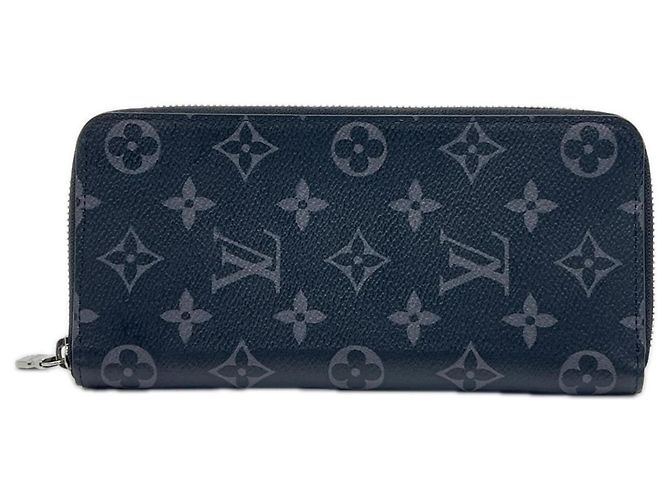 Louis Vuitton Monogram Eclipse Zippy Wallet Brown Black