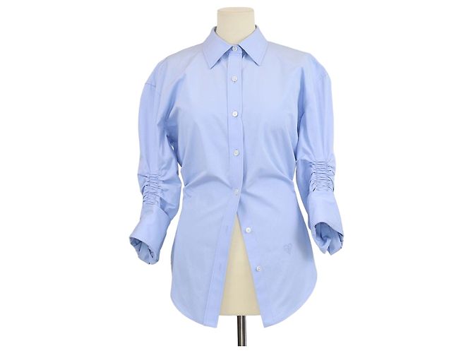 Camicia button-down cintata in cotone blu Alexander Wang