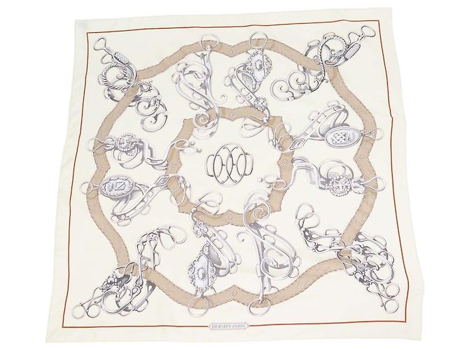 Hermès Lenço Hermes Cream Silk Lift Profile 90 Cru