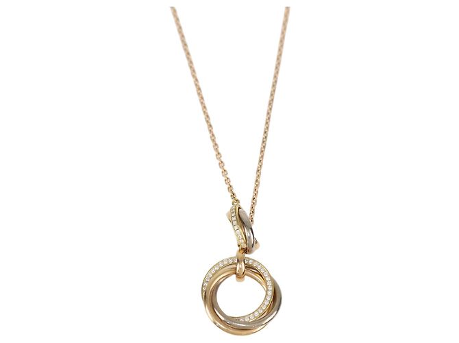 Collana Lariat Trinity Cartier in oro Three-Tone 18K e diamanti D'oro