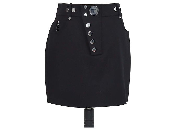 Minigonna in lana nera con borchie Alexander Wang Nero