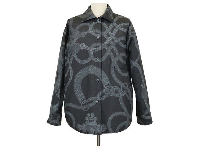 Hermès Hermes Grey Polyester Palefroi Remix Reversible Jacket