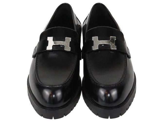 Hermès Mocassini Faubourg in pelle lucida nera Hermes Nero