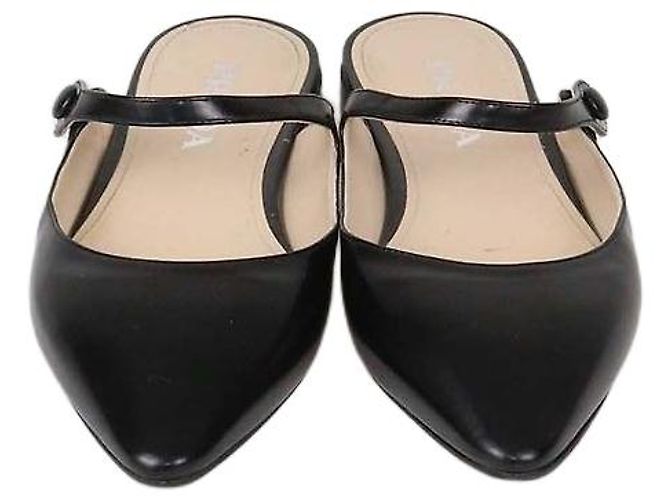 Mules basse Mary Jane Prada in pelle lucida nera Nero