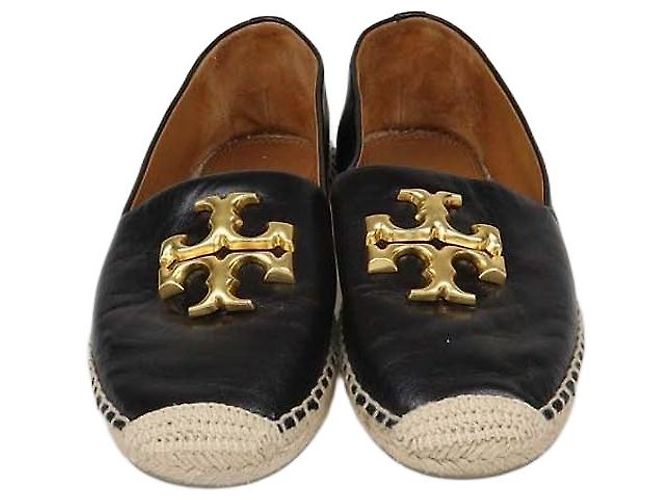 Tory Burch Espadrillas Basse con Zeppa Ines in Pelle Nera Nero
