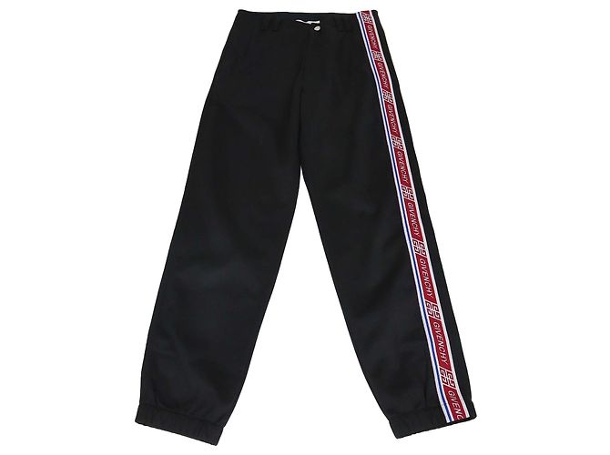 Givenchy Black Jersey Striped Side Logo Pants
