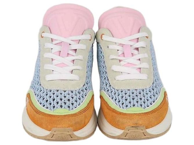 Zapatillas de cordones Valentino en piel y tejido mesh multicolor