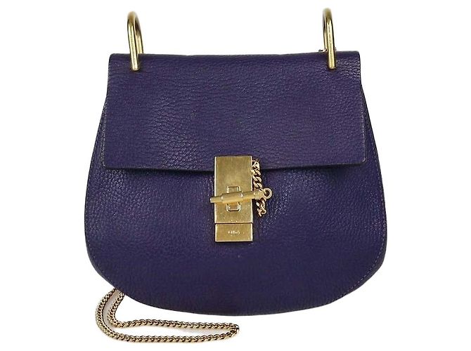 Chloé Bolso de hombro Drew mediano de piel púrpura Chloe
