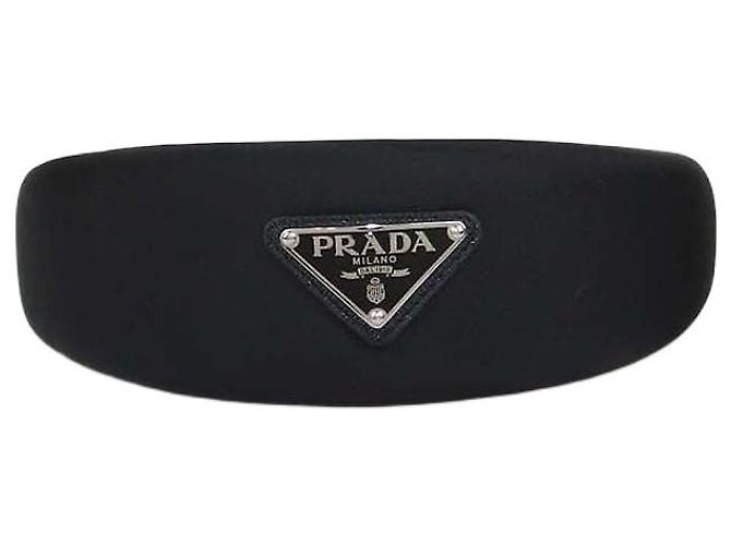 Tira de cabelo Prada em nylon preto com placa