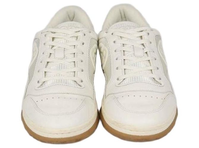 Sapatilhas baixas Gucci Mac80 em pele e tecido Off White Branco