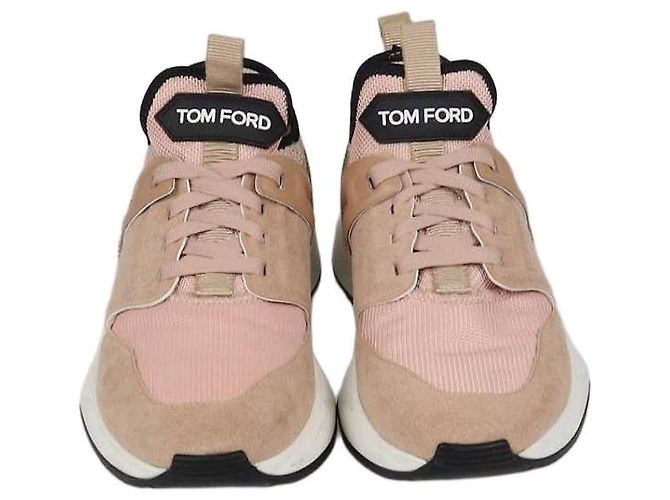Baskets Jago Tom Ford en mesh rose et daim