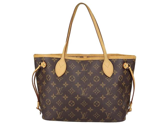 Borsa Tote Louis Vuitton Monogram Canvas Neverfull PM Marrone