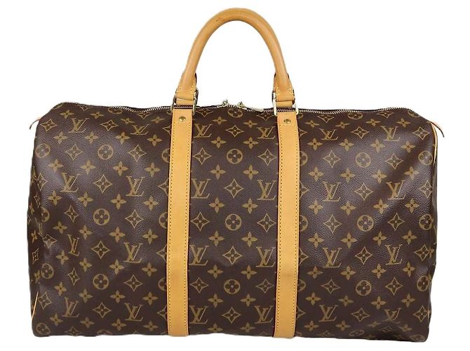 Borsa Louis Vuitton Monogram Canvas Keepall 50 Marrone