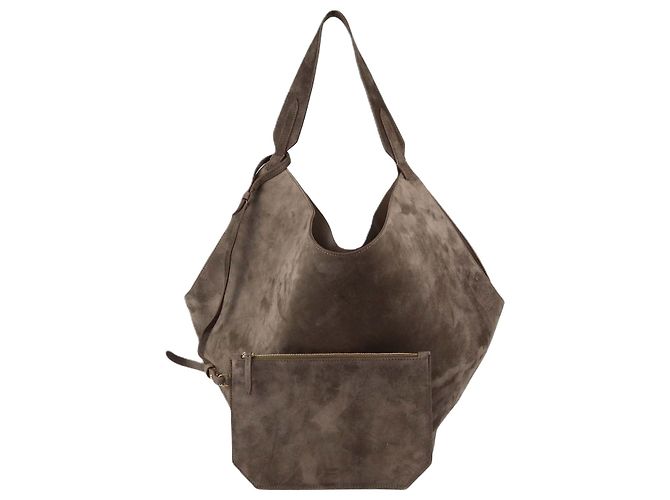 Khaite Sac Hobo Lotus Medium en daim marron