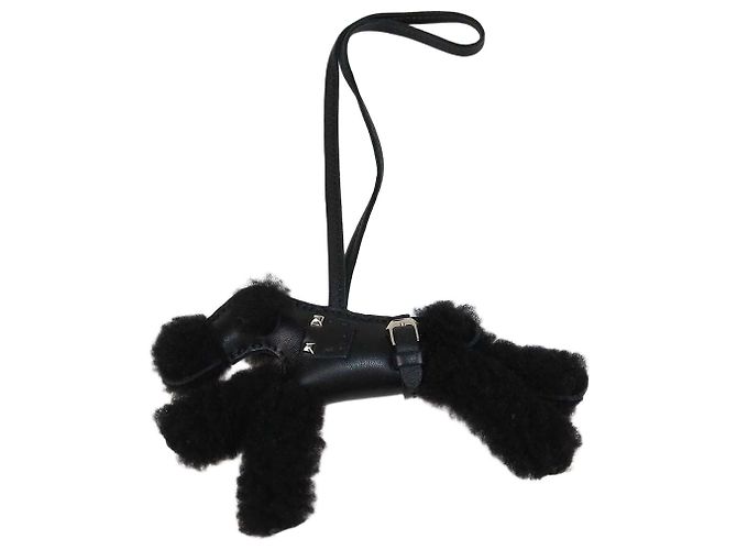 Hermès Charm Budy in lana e shearling nero