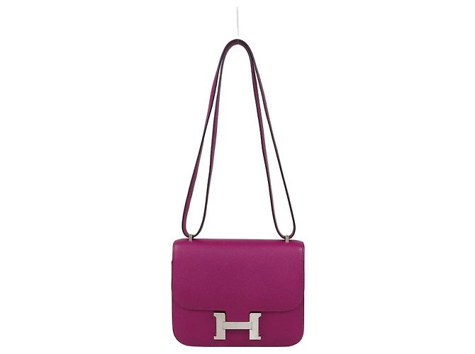 Hermès Bolsa Constance 18 Hermes em couro Epsom Rose Pourpre Rosa