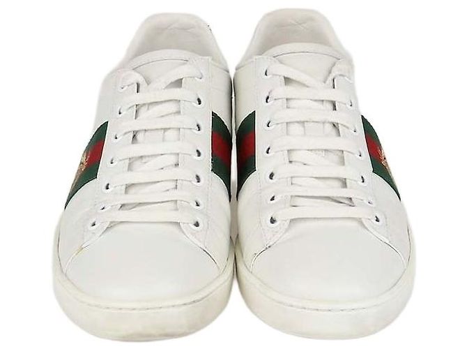 Baskets basses Ace Bee en cuir blanc Gucci