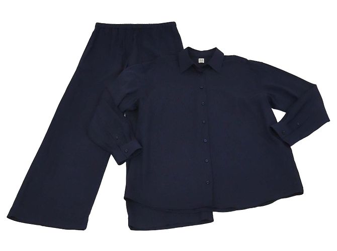 Totême Set Camicia e Pantaloni Classic Fluid Toteme Blu navy in Viscosa