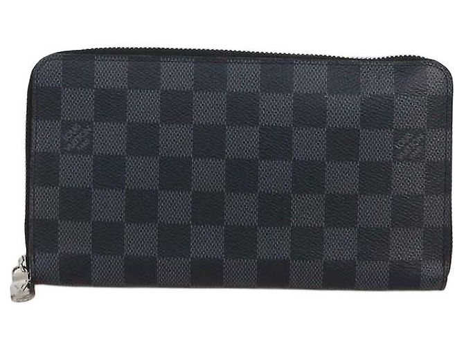 Louis Vuitton Damier Graphite Canvas Zippy Organizer Geldbörse Schwarz