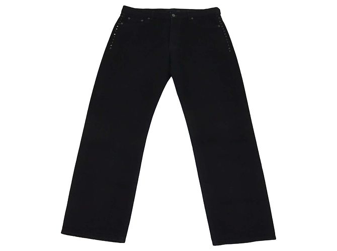 Pantalones Valentino de denim negro Rockstud de pierna recta