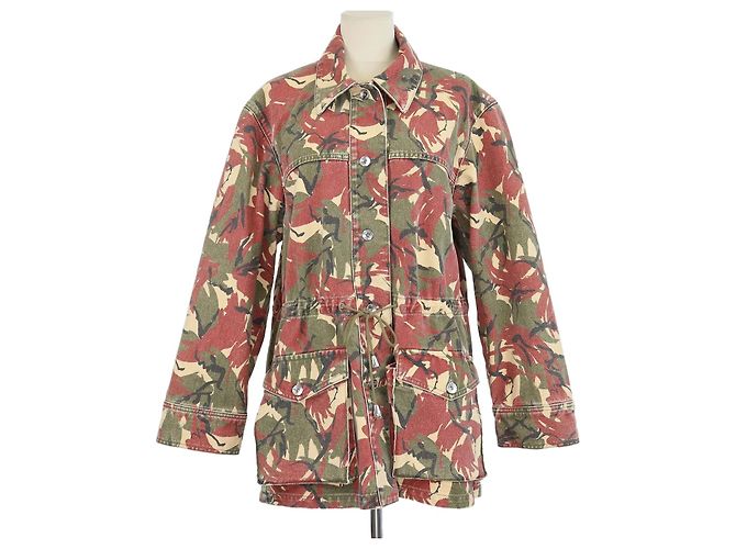 Paco Rabanne Giacca in denim di cotone Rabanna con stampa camo multicolore
