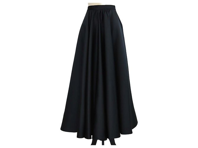 Autre Marque Max Mara Studio Saia Maxi ABACO em Jersey Sintético Preto