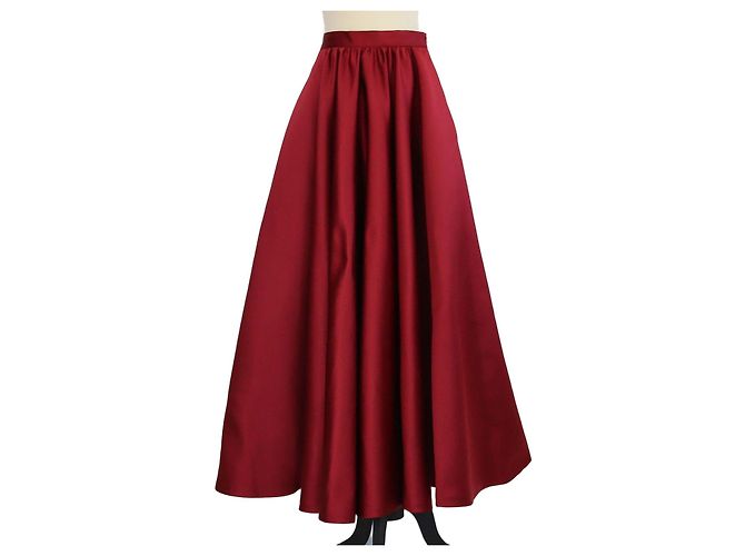 Autre Marque Max Mara Studio ABACO Maxi-Rock aus synthetischem Jersey in Metallic-Maroon Braun