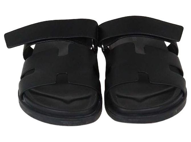 Hermès Sandali slide Chypre in pelle nera Hermes Nero