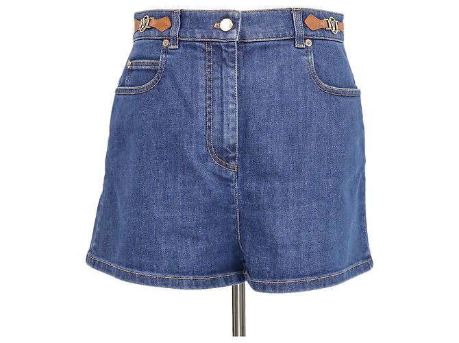 Mini shorts in denim blu Louis Vuitton