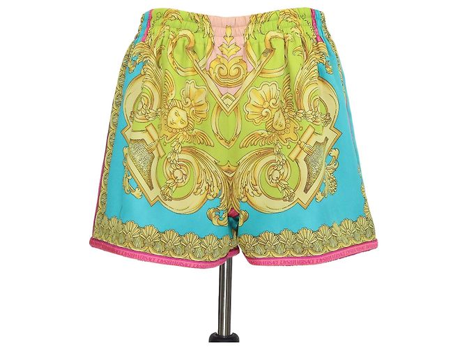 Versace Multicolor Polyester Medusa Renaissance Print Mini Short Multiple colors