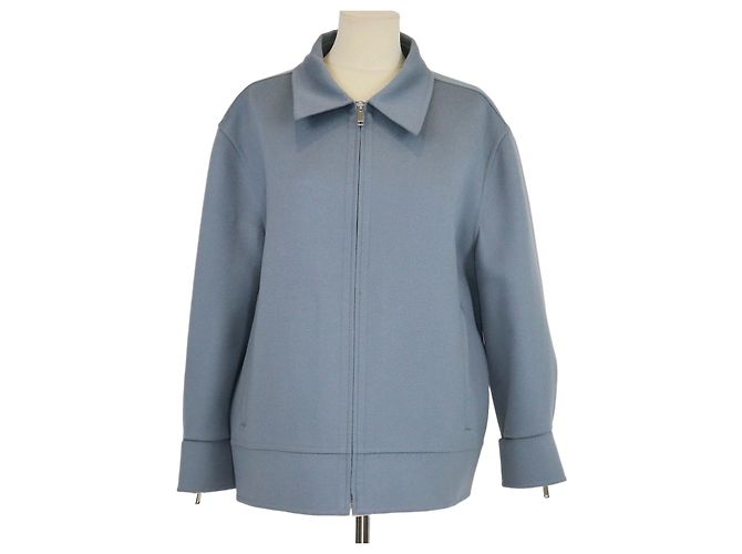 Valentino Grey Virgin Wool Zip-Up Jacket