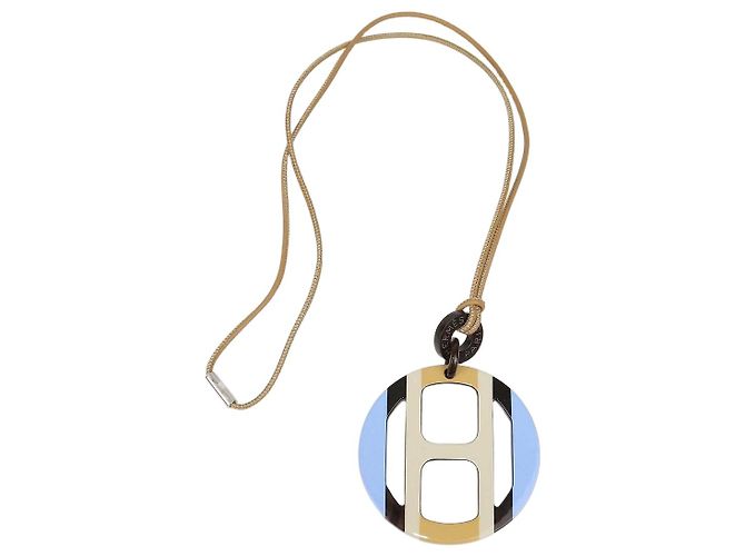 Hermès Hermes Multicolor Lacquered Hord H Equipe Anhänger Halskette
