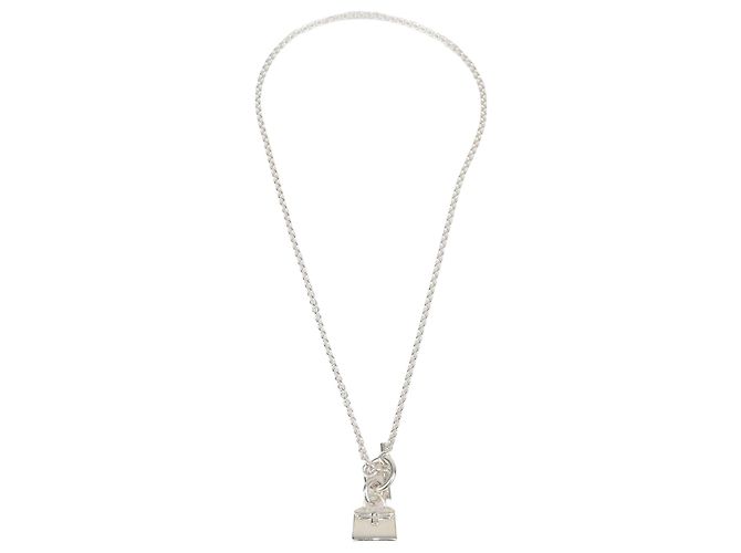 Hermès Colar com pingente Hermes Sterling Silver Amulettes Kelly Prata
