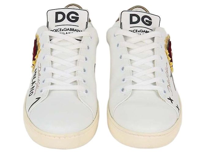 Zapatillas bajas Devotion de piel blanca Dolce & Gabbana Blanco