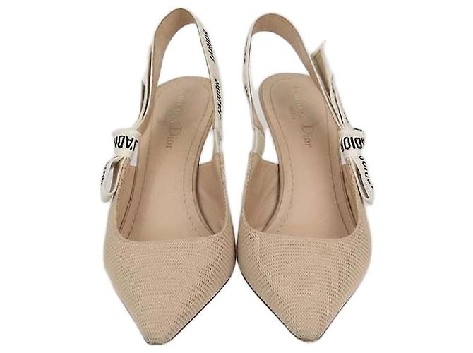 Christian Dior J'Adior Slingback Pumps aus beigem technischem Gewebe