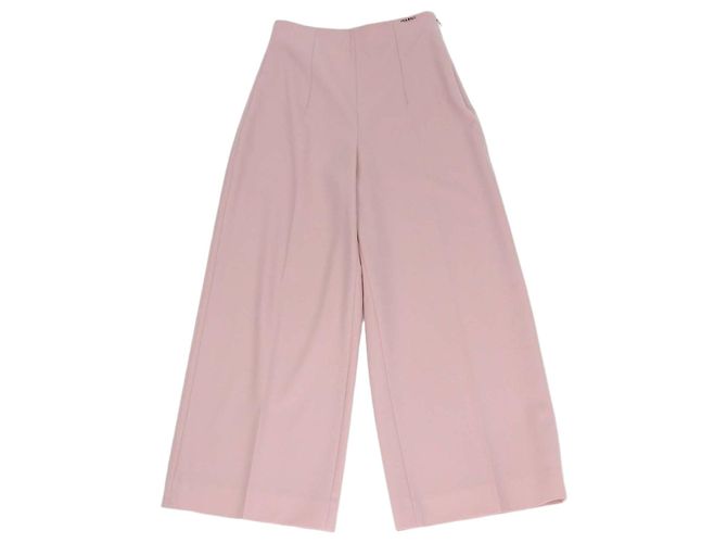 Marni Pantalones Wide Leg de Algodón Rosa