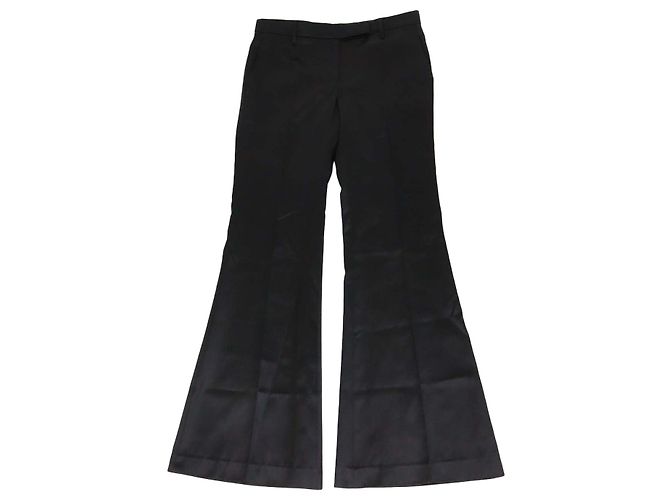 Calças flare Brunello Cucinelli em algodão e seda pretas Preto