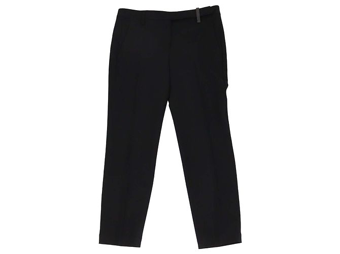 Brunello Cucinelli Black Blend Wool Slim Pants