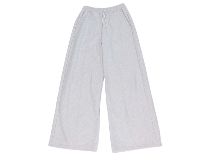 Céline Celine Light Grey Cotton Drawstring Flared Sweatpants