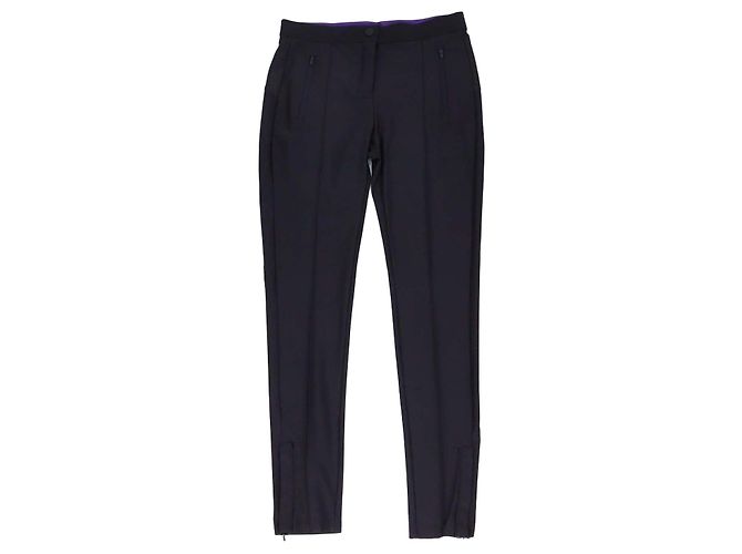 Sandro Midnight Blue Blend Nylon Zip Pockets Leggings Black