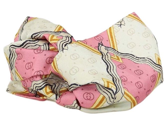 Fascia Gucci in seta multicolore con stampa serpente