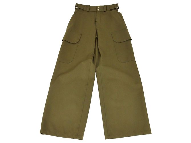 Calças Cargo com Cinto em Jersey Técnico Verde Louis Vuitton