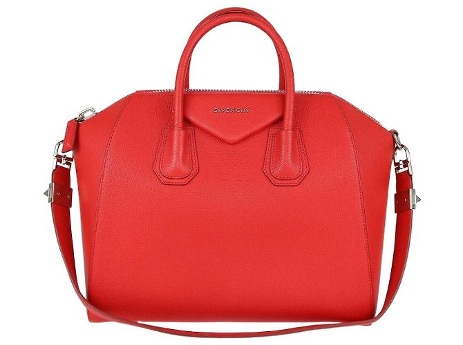 Sac Satchel Antigona Medium en cuir rouge Givenchy