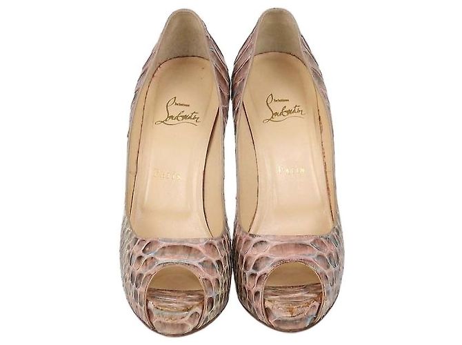 Christian Louboutin Multicolor Python Very Prive Peep Toe Pumps Multiple colors